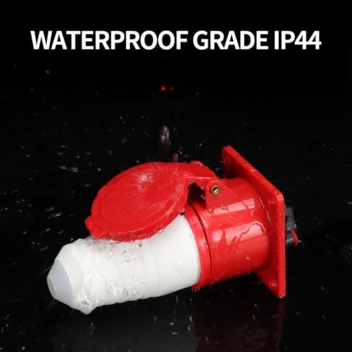 Conector de enchufe industrial tipo socket de pared IP44 de 32A y 4 pines 8