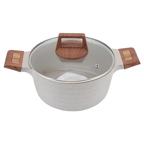 Stufato a doppio orecchio, resistente al calore, pentola da zuppa visibile, coperchio trasparente, impedisce che si attacchi a casa (pentola da 24 cm)