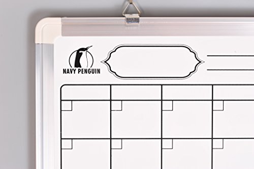 Whiteboard Monthly Wall Calendar Set - 24 X 18 Inch Magnetic Dry Erase/Cork Board Planner With 1 Eraser, 4 Dry Wipe Markers, 4 Magnets And 10 Thumb Tacks - Small Hanging Framed White Bulletin Board #TOP5