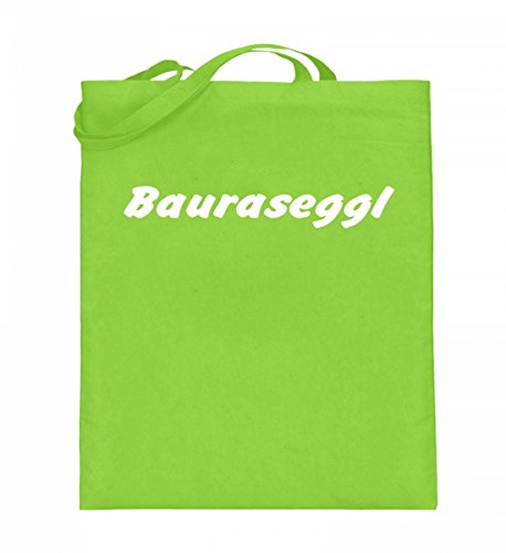 Sac en toile de jute Bauraseggl de 38x42cm couleur citron vert avec de longues anses