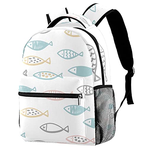 Sac à dos poisson mignon pour campus et loisirs de filles et garçons