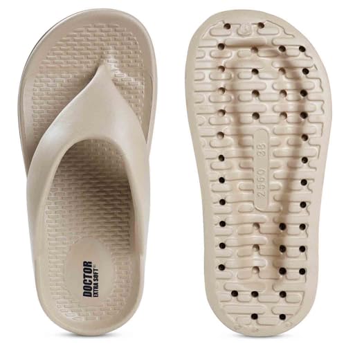Image of DOCTOR EXTRA SOFT Women's EVA Flip Flop Slippers| Lightweight Comfortable Sandals| Thick Sole Cushion Slip-On, Waterproof Cloud Soft Platform Thong for Summer Beach, Pool & Indoor Outdoor Wear D-557