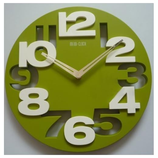 3D Big Digit Modern Contemporary Home Decor Round Wall Clock Green (GREEN, 1)
