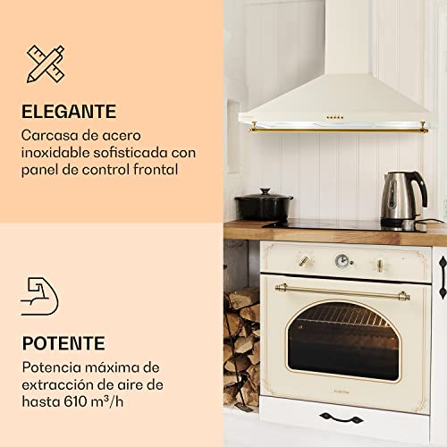 Klarstein Campana Extractora Decorativa 90 cm con Luces LED, Extractor Cocina Flujo Aire 591.5m³/h, Campanas Extractoras Acero, Extractores para Cocina con Filtros Anti Grasa con Bajo Consumo - imagen 4