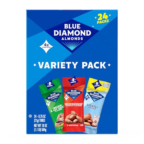 Blue Diamond Almonds Snack Nut Variety Pack for Kids, Office, Sch...