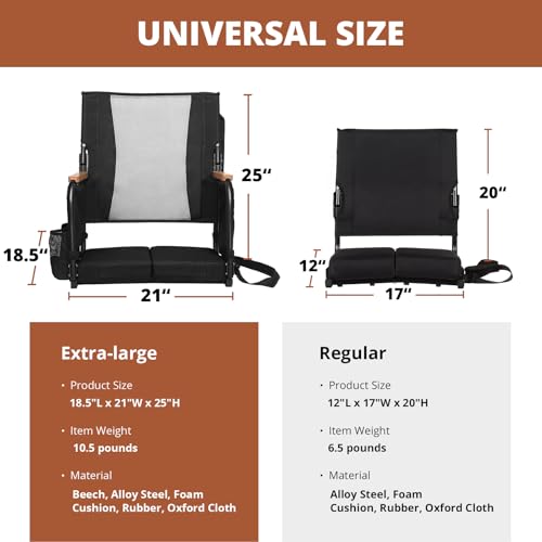 Behairity ZFN03 Extra Wide Stadium Seats With Back Support, Comfy Bleacher Chairs With Back Cushion thumb #2