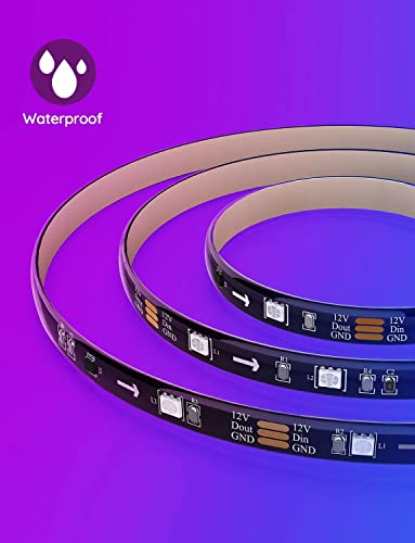 Govee Rgbic Led Strip Lights, 16.4Ft Color Changing Led Lights With App Control, 64 Scene Modes, Music Mode, Light Strip With Black Tape For Bedroom, Kitchen, Living Room, Party, Home Decor #TOP6
