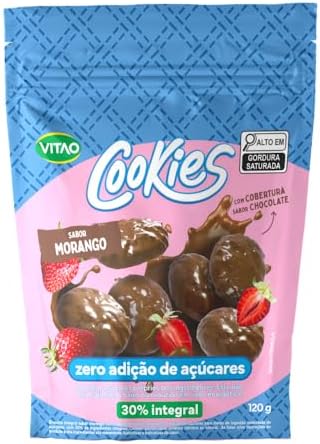 Vitao Cookies Zero Morango Cobertura Chocolate 150G