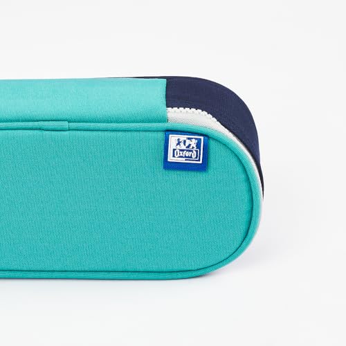 Trousse Oxford Funky Federmäppchen mit Klappe in Türkis und Marineblau - vue 8