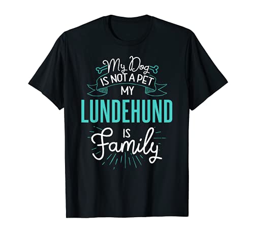 Cute Lundehund Design Family Dog Giftn T-Shirt, Black