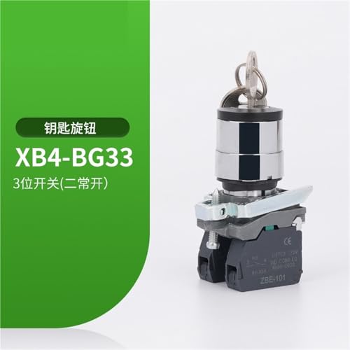 Interruptor de botón con llave XB4-BG33 metálico para bloqueo seguro de cuadros 2