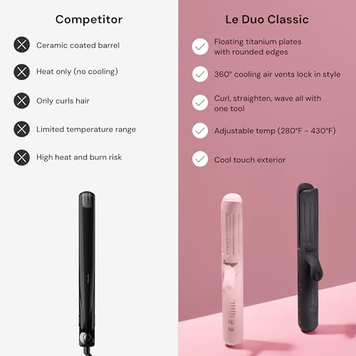 L’Ange Hair Le Duo Standard 360° Airflow Styler | Curl & Straighten with One Tool | 3.5" Snag-Free Titanium Plates | Cooling Air Vents to Set Curls | Adjustable Temp & Auto Shut-Off | Black - image 8