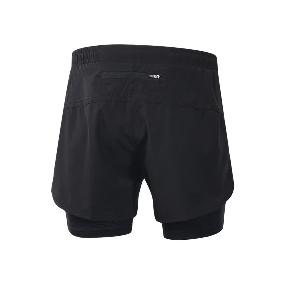 Lixada Pantaloncini da Running da Uomo, Pantaloncini da Corsa 2 in 1, Asciugatura Rapida, Allenamento Attivo Traspirante, Pantaloncini da Ciclismo da Jogging da Corsa con Fodera più Lunga