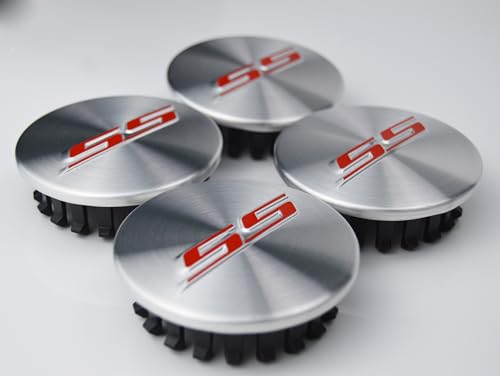 Image of (Set of 4) 68mm=2.67 inches SS Wheel Center Cap Covers Hub Cap 3D Emblem Badge for 2016-2023 6th Generation Chevrolet Camaro