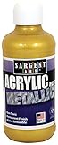 Sargent Art Metallic Acrylic Paint, 8 Ounce Liquid Metal, Gold, Non-Fading, Rich Vivid Pigments,...