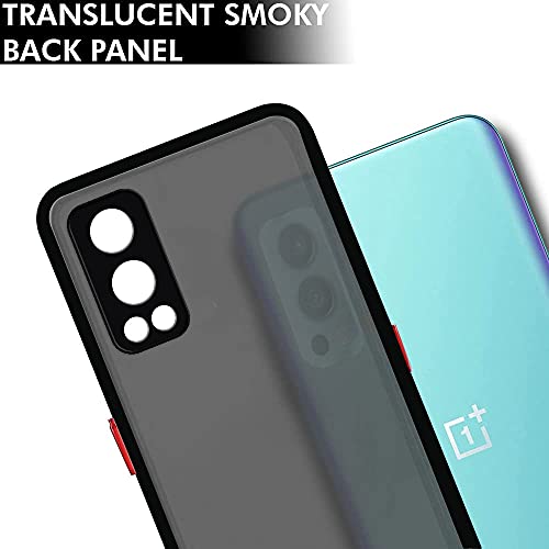 Image of TheGiftKart Hybrid Back Cover Case for OnePlus Nord 2 5G / OnePlus Nord 2 5G Pac-Man Edition | Smoked Matte Back | 360 Degree Protection | Protective Hard Back Cover Case (PC & TPU, Black Bumper)