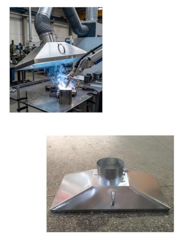 High-Efficiency Stainless Steel Exhaust Hood - Industrial Smoke Collector for Welding, Industrial Equipment, Dust Control, Easy Install, Customizable(11cm/4.3in,50x40cm)