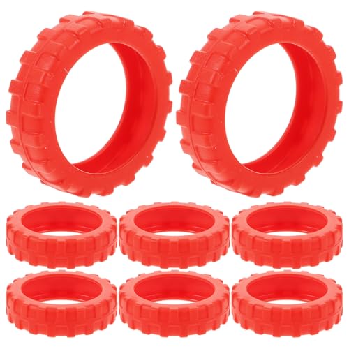 Warmhm Lot de 8 Housses de Roue de Valise en Silicone Antichoc Antibruit, Protection Antidérapante pour Bagages, Accessoires Voyage Universels 55x55x15 Mm Rouge Chine