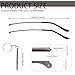 LNQ LUNIQI 1 Pair Metal Glasses Replacement Arms and Multifunctional 3 in 1 Screwdriver Glasses Repair Tools，Eyewear Frame Temple Replacement Accessories for Thin Metal Glasses, Sunglasses（Gunmetal）
