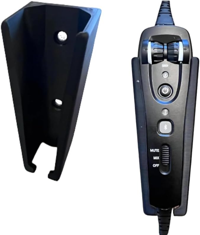 Compatible with Bose A20 Aviation Headset Controller Holder – Heat/Cold/UV Resistant – RAM Mount Compatible (Suction Cup Option)