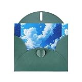 YYHWHJDE Tarjeta de felicitación verde oscuro, campos de trigo bajo el cielo azul, perfecta para el día de San Valentín, aniversario de boda e invitaciones de fiesta