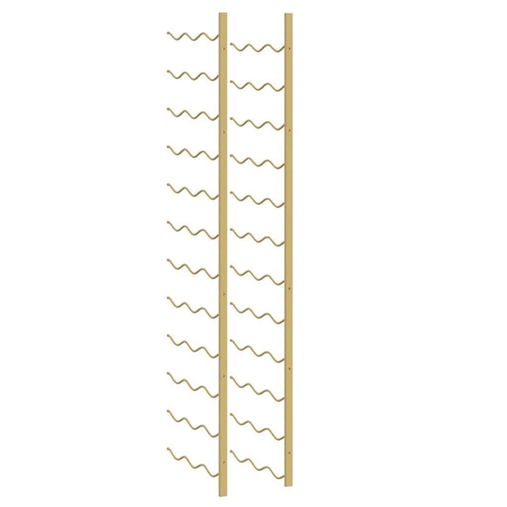 Wand-Weinregal aus goldenem Eisen für 36 Flaschen, Flaschenregal mit Montagezubehör, Getränkeregal für Küche, Esszimmer, Bar, Keller, Speisekammer, Lagerung und Ordnung