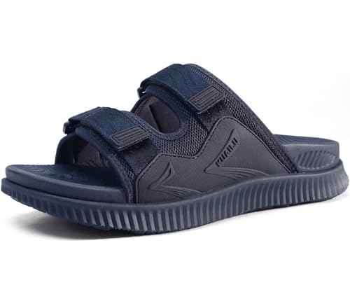 Image of KuaiLu Mens Orthotic Sandals Athletic Thick Cushion Recovery Sport Slides Adjustable Strap Open Toe Walking Sandles With Comfortable Plantar Fasciitis Arch Support
