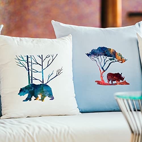 16 Pieces Aspen Trees Flowers Stencil Forest Deer Mountain Animal Stencils Reusable Branches Stencils Plastic Winter Craft Stencil Drawing Supplies For Diy Craft Home(Fresh Style,7.87 X 7.87 Inches) #TOP4