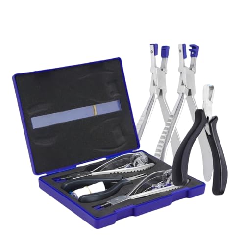 Dhoptical Professional Rimless Glasses Repair Kit - 3 Precision Pliers with Alignment Locator & Accessories for Opticians, Eyewear Shops, and DIY Enthusiasts