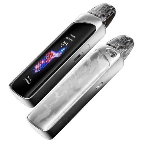 Uwell Caliburn G4 Pro Kit 35W Touchscreen Vape 1800mAh Batería con 3ml GPP Pod Cartucho Vapers de cigarrillos electrónicos activados por dibujo Sin Nicotina (Plata perla)