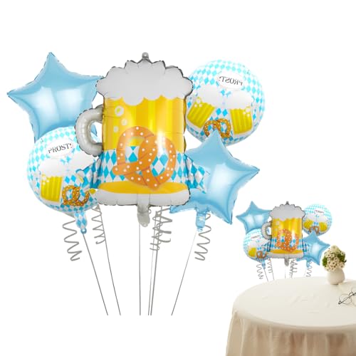 WUSJCOF 5 globos de cerveza, globo de helio para vasos de cerveza, globos gigantes de aluminio para cerveza, globo gigantes de aluminio para vasos de cerveza para cumpleaños infantiles, festividades