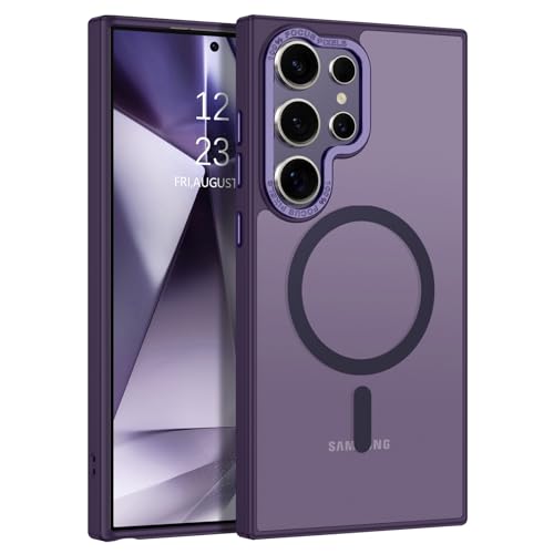 Image of YINLAI for Samsung S24 Ultra Case 6.8-inch,Magnetic Compatible with MagSafe, Slim Matte Anti-Fingerprint, Shockproof Full Body Military Grade Protection for Samsung S24 Ultra Cover, Purple