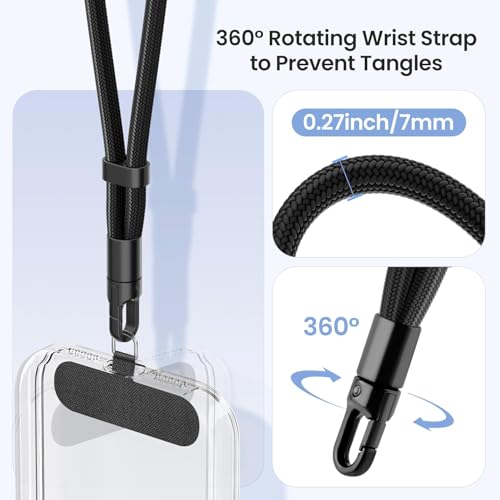 Image of AccuPrints Sumiko Phone Wrist Strap Lanyard - Anti-Theft Hand Strap with 360 Rotating Hook, Universal Wrist Lanyard for iPhone, Camera & Phone Case, Durable Adjustable Chain for Travel & Daily Use