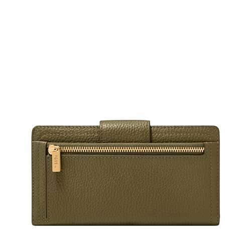 Image of Fossil Women's Logan Leather Wallet RFID Blocking Tab Clutch
