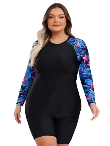 Maillot de bain grande taille 2 pièces anti-UV avec short de sport confortable Jugaoge