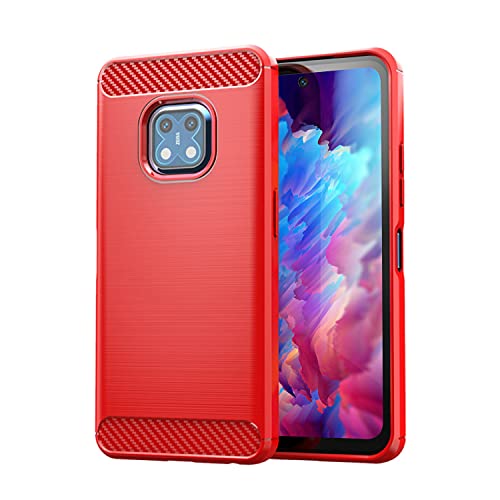 TailTech Coque pour Nokia XR20, [rouge] Coque de téléphone en TPU à rayures brossées avec protection antichoc, compatible avec Nokia XR20