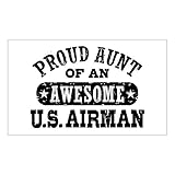 CafePress Proud Aunt of an Awesome US Airman Sticker (Rectan Rectangle Bumper Sticker Car Decal