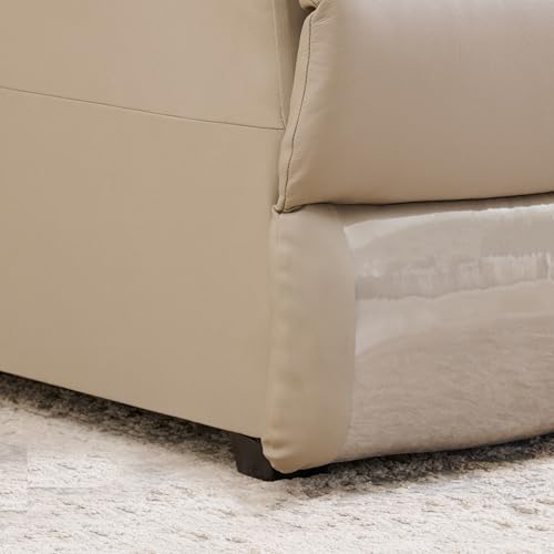 Image of Home Centre | Torino Half Leather 3-Seater Left Corner Recliner with Chaise | Recliner Sofa for Living Room | Solid Wood | Grey | 2 Year Warranty
