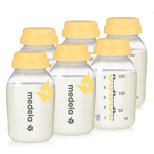 Image of Medela Breast Milk Collection and Storage Bottles, 6 Pack, 5 Ounce Breastmilk Container, Compatible with Medela Breast Pumps and Made Without BPA