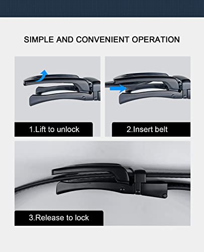 Ｋｉｒａ　Ｓｕｔｓｕ Men's Belt Slide Ratchet Belt Easy to Use Non Perforated Belt Waist Size up to 47inches4