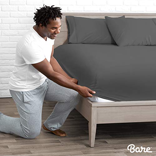 Bare Home Queen Fitted Sheet - Grey - Image 2