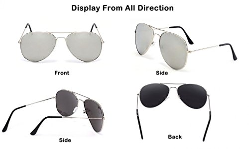 Wodison Classic Kids Sunglasses For Boys Girls Children Sunglasses Reflective Metal Frame Silver Frame Silver Lens #TOP5