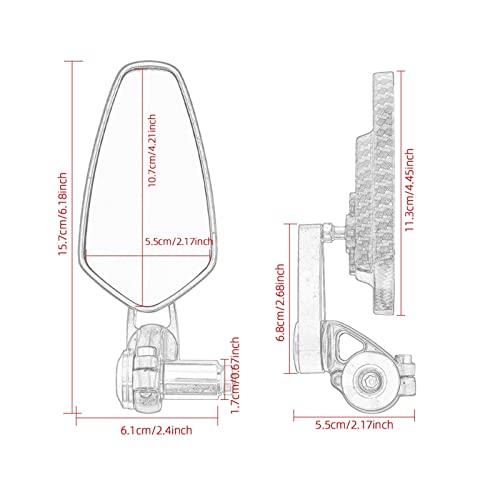 Espejos retrovisores regulables de aluminio de 22mm con giro de 360 7