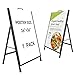 A Frame Sign Heavy-Duty 24x36 Inch Sandwich Board Sidewalk Sign Poster Stand Outdoor Portable Folding A-Frame Suitable for Store Advertising Poster Display, Black（Frame Only）