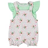 Star Wars Baby Girls Newborn Infant Baby Yoda Shortall Romper and Tshirt Set (Grey/Green/Pink, 0-3...