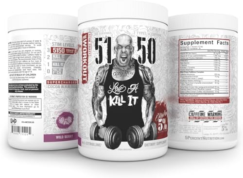5% Nutrition 5150 High Stim Pre-Workout Powder | Extreme Energy, Focus, Pumps & Endurance | 400 mg Caffeine, Citrulline, Beta Alanine, N-Acetyl L-Tyrosine | 30 Srvgs, Wildberry - Image 3