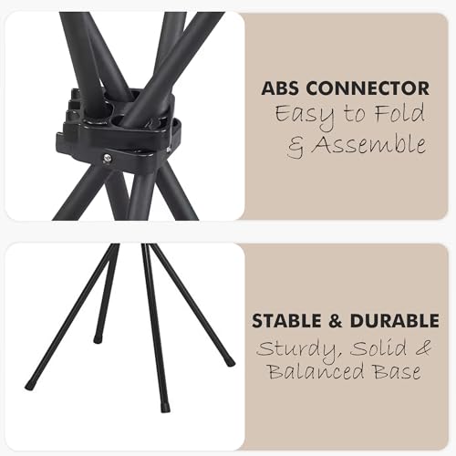 Image of ALOXE Foldable Clothes Drying Stand for Home | Portable Cloth Dryer Stand | Balcony & Indoor Outdoor Laundry Rack (Tripod Design-Black)