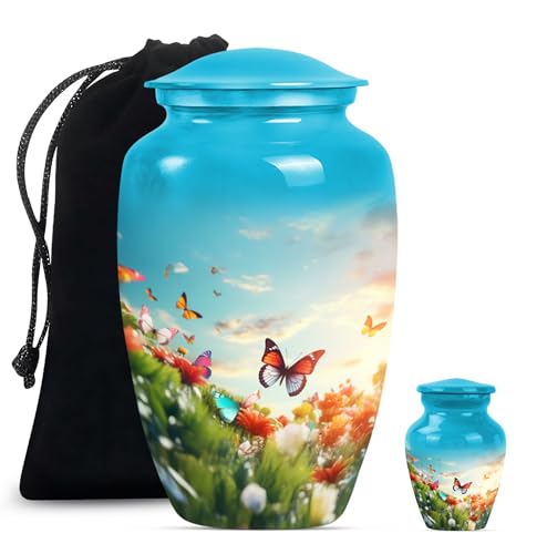 Butterfly Urn, Keepsake Urns Human Ashes, Cremation Urns for Women, Urns for Ashes Adult Male Large, Urn for Ashes for Women, Urn for Ashes Adult(Size - 10inch 1Pcs, 3inch 1Pcs)