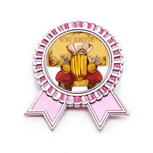 Broche rétro Winner Award rose métal M badge voiture ancienne pour veste et manteau