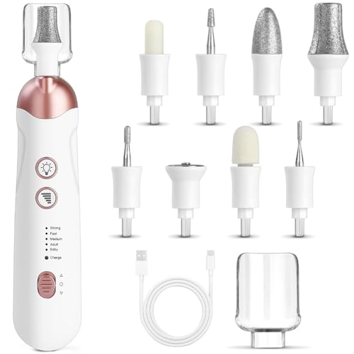 AOGOE Set De Manucure/Pédicure, Kit De Soin Des Ongles Électrique, Ponceuse Pour Ongles Avec 8 Embouts, 5 Vitesses Et Deux Sens De Rotation, Ensemble...
